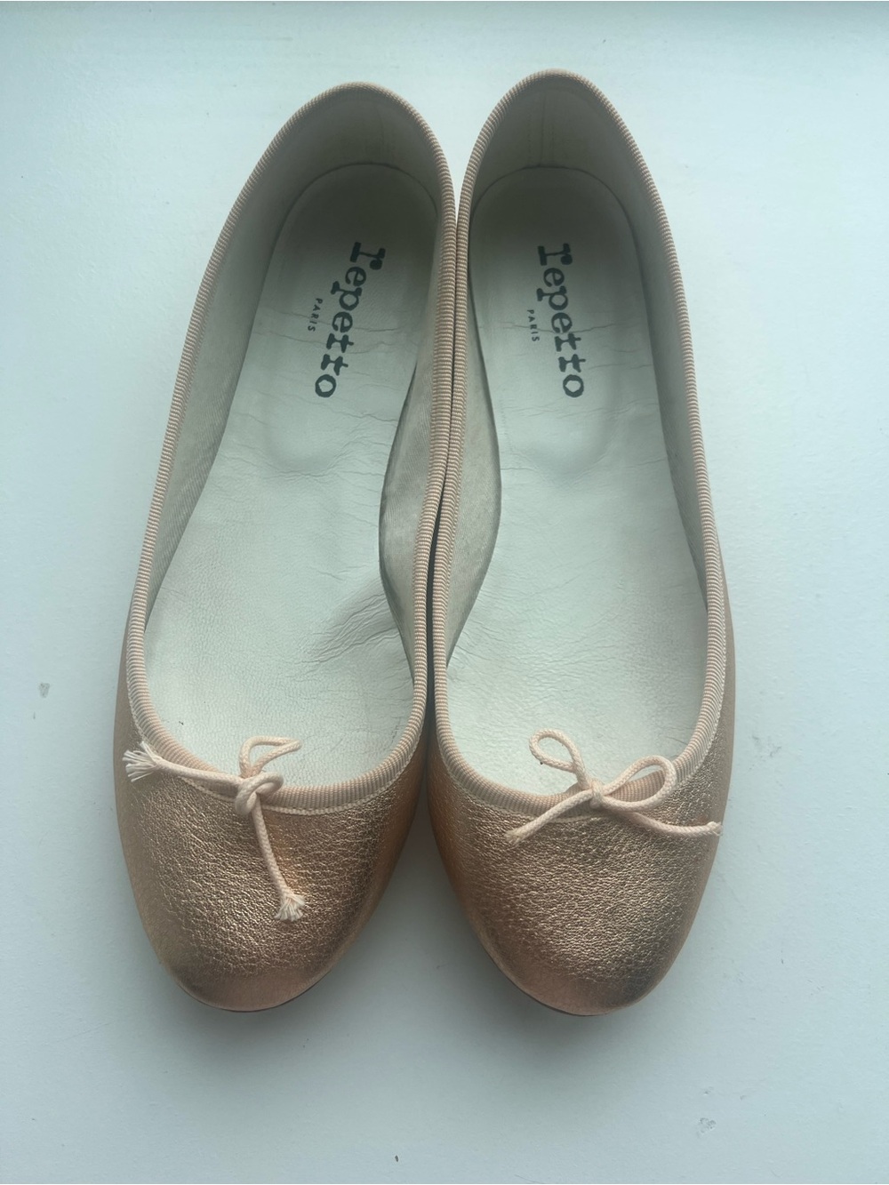 Repetto Metallic Rose Gold Ballet Flats